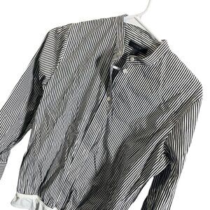 J.Crew Womens Striped Long Sleeve Button-Up Bodysuit‎ Size 4